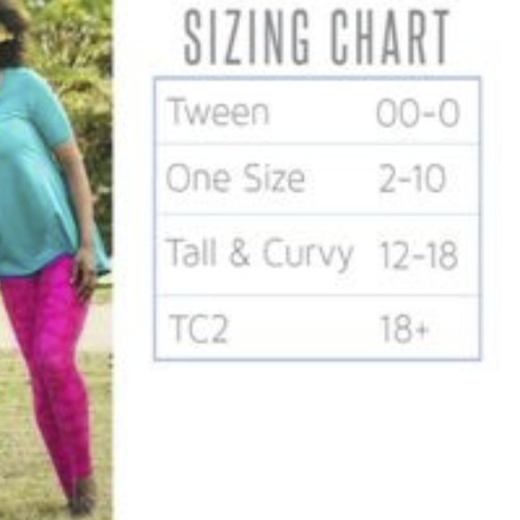 💕 LulaRoe Pink Patterned Leggings Tall & Curvy - Picture 9 of 9